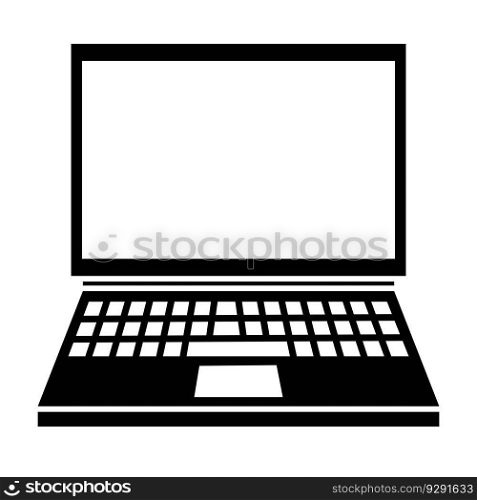 Laptop device icon in flat style. Vector illustration for web site, mobile application