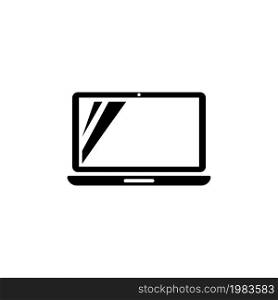 Laptop Device, Notebook. Flat Vector Icon illustration. Simple black symbol on white background. Laptop Device, Notebook sign design template for web and mobile UI element. Laptop Device, Notebook Flat Vector Icon