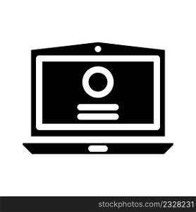 laptop digital computer glyph icon vector. laptop digital computer sign. isolated contour symbol black illustration. laptop digital computer glyph icon vector illustration
