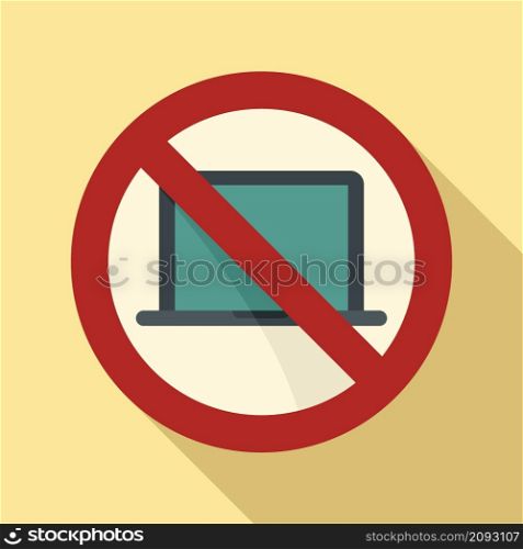 Laptop digital detoxing icon flat vector. Computer use screen. Internet off detox. Laptop digital detoxing icon flat vector. Computer use screen