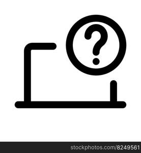 Laptop displays a question mark for inquiries.