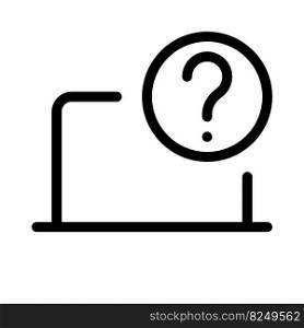 Laptop displays a question mark for inquiries.