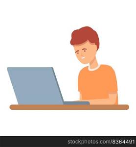 Laptop education icon cartoon vector. Computer kid. Internet study. Laptop education icon cartoon vector. Computer kid