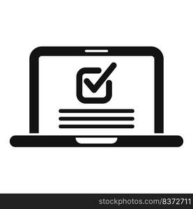 Laptop expertise icon simple vector. Quality expert. Standard control. Laptop expertise icon simple vector. Quality expert