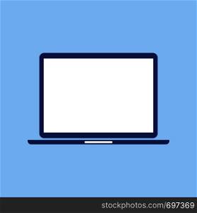 Laptop. Flat design. Laptop on blue background. Open laptop. Vector icon Eps10. Laptop. Flat design. Laptop on blue background. Open laptop. Vector icon