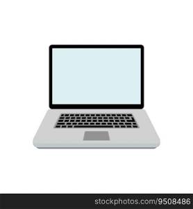 Laptop flat isolated. Laptop screen notebook, monitor with keyboard. Vector illustration. Laptop flat isolated