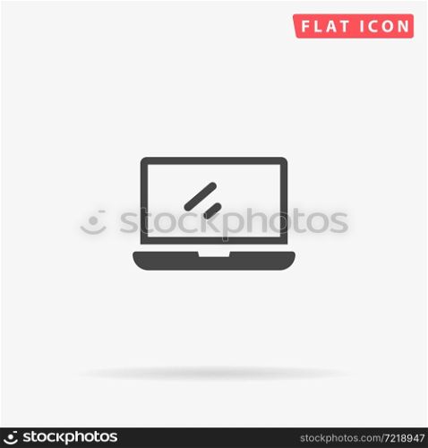 Laptop flat vector icon. Hand drawn style design illustrations.. Laptop flat vector icon