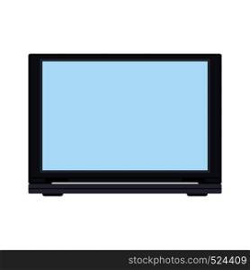 Laptop front view vector icon business screen blank. Above notebook flat display PC equipment. Office device personal portable