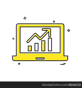 Laptop Graph icon design vector