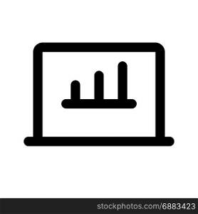 laptop graph, icon on isolated background
