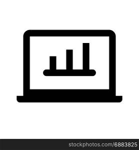 laptop graph, icon on isolated background,