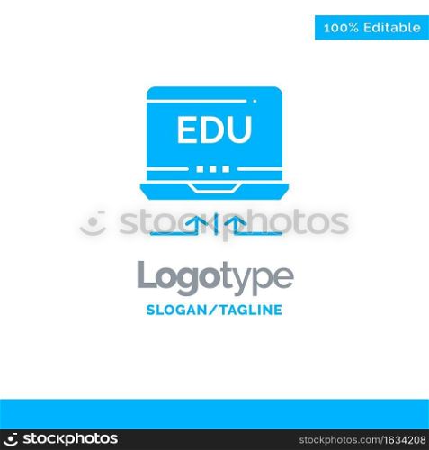 Laptop, Hardware, Arrow, Education Blue Business Logo Template