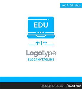 Laptop, Hardware, Arrow, Education Blue Business Logo Template