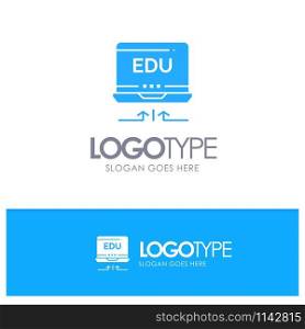 Laptop, Hardware, Arrow, Education Blue Logo vector