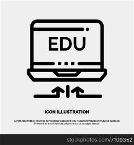 Laptop, Hardware, Arrow, Education Vector Line Icon