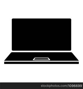 Laptop icon black color vector illustration flat style simple image. Laptop icon black color vector illustration flat style image