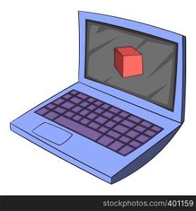 Laptop icon. Cartoon illustration of laptop vector icon for web. Laptop icon, cartoon style