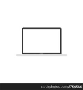 Laptop icon computer in flat style. Laptop isolated on a white background. Vector illustration