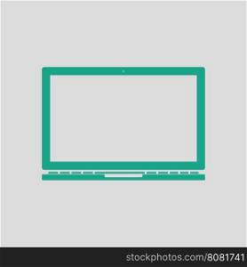 Laptop icon. Gray background with green. Vector illustration.