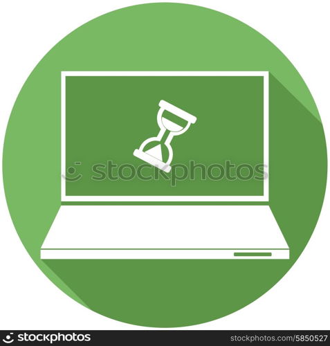 Laptop Icon illustration a long shadow