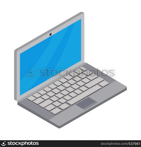 Laptop icon in cartoon style isolated on white background. Laptop icon, cartoon style