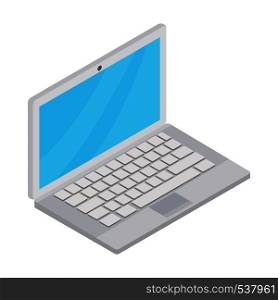 Laptop icon in cartoon style isolated on white background. Laptop icon, cartoon style