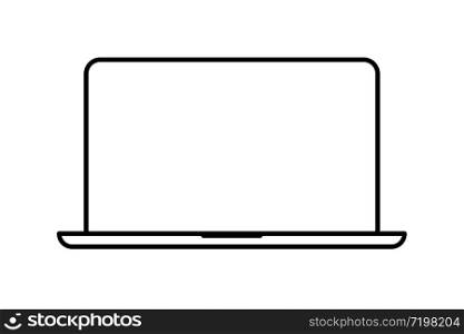 laptop icon isolated line white background vector illustration