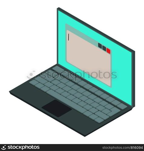 Laptop icon. Isometric illustration of laptop icon for web. Laptop icon, isometric 3d style