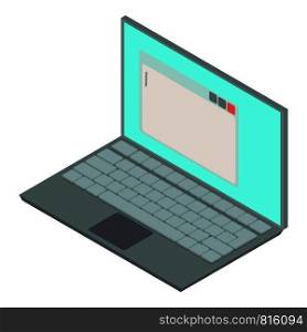Laptop icon. Isometric illustration of laptop icon for web. Laptop icon, isometric 3d style
