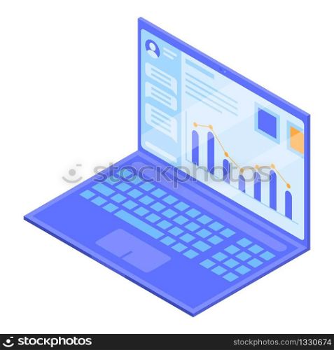 Laptop icon. Isometric of laptop vector icon for web design isolated on white background. Laptop icon, isometric style