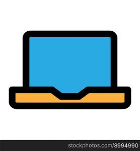Laptop icon line isolated on white background. Black flat thin icon on modern outline style. Linear symbol and editable stroke. Simple and pixel perfect stroke vector illustration