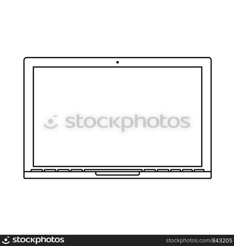 Laptop Icon. Outline Simple Design With Editable Stroke. Vector Illustration.