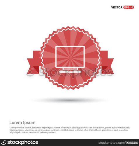 Laptop Icon - Red Ribbon banner