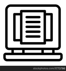 Laptop idea files icon. Outline Laptop idea files vector icon for web design isolated on white background. Laptop idea files icon, outline style