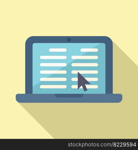 Laptop interaction icon flat vector. Business digital. Online team. Laptop interaction icon flat vector. Business digital