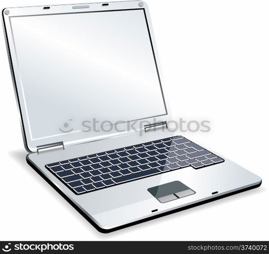 Laptop Isolated on White Background. Vector Illustration.