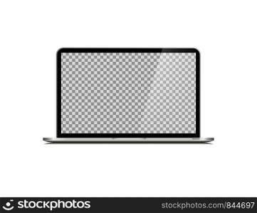 Laptop isolated vector illustration on white background. Notebook illustration. Empty screen laptop . Metalic color. EPS 10. Laptop isolated vector illustration on white background. Notebook illustration. Empty screen laptop . Metalic color