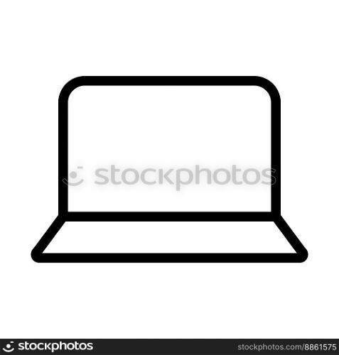 Laptop line icon isolated on white background. Black flat thin icon on modern outline style. Linear symbol and editable stroke. Simple and pixel perfect stroke vector illustration.