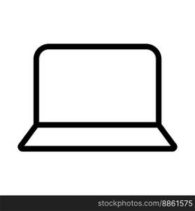 Laptop line icon isolated on white background. Black flat thin icon on modern outline style. Linear symbol and editable stroke. Simple and pixel perfect stroke vector illustration.