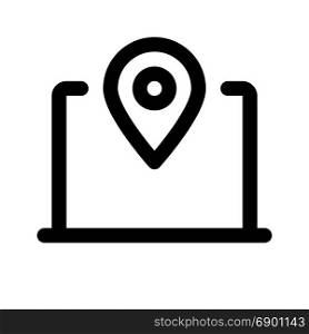 laptop location, icon on isolated background