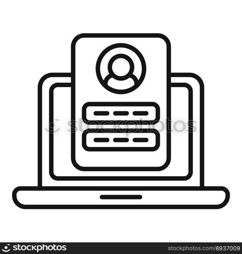 Laptop login icon outline vector. Mobile account. Screen reset. Laptop login icon outline vector. Mobile account