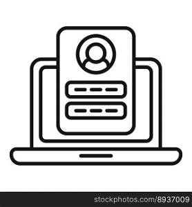 Laptop login icon outline vector. Mobile account. Screen reset. Laptop login icon outline vector. Mobile account
