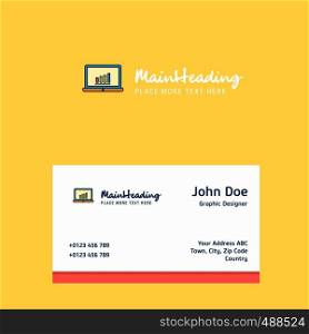 Laptop logo Design with business card template. Elegant corporate identity. - Vector