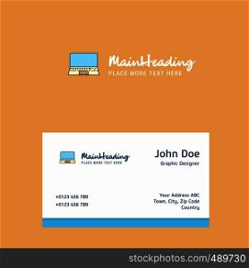 Laptop logo Design with business card template. Elegant corporate identity. - Vector