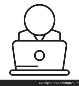 Laptop manager icon outline vector. Human work. Business person. Laptop manager icon outline vector. Human work