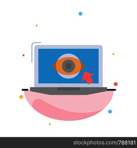 Laptop, Monitor, Lcd, Presentation Abstract Flat Color Icon Template