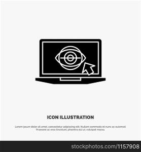 Laptop, Monitor, Lcd, Presentation solid Glyph Icon vector