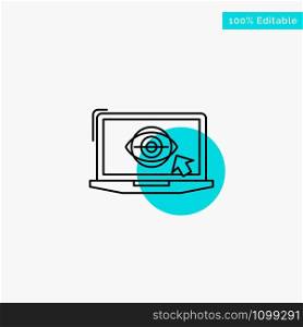 Laptop, Monitor, Lcd, Presentation turquoise highlight circle point Vector icon