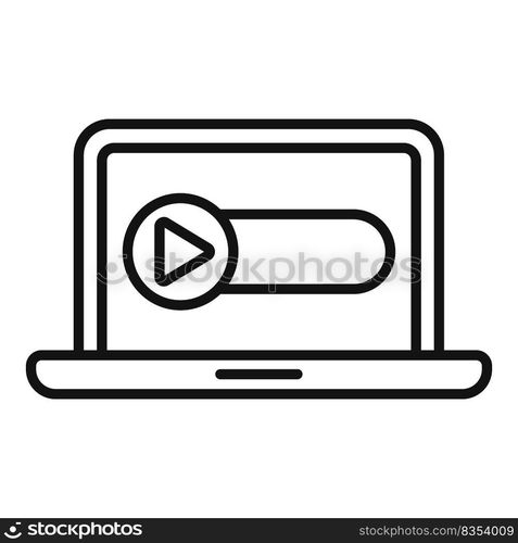 Laptop news icon outline vector. Camera press. Film freedom. Laptop news icon outline vector. Camera press