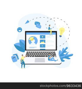 Laptop online education app e-learning concept Vector Image